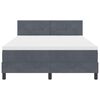 vidaXL Letto a molle con materasso Grigio scuro 140 x 190 cm Velluto