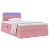 vidaXL Letto con contenitore e LED con led Rosa 120 x 200 cm Velluto
