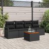 vidaXL Set Divano da Giardino con archiviazione 5 pcs Nero polyrattan