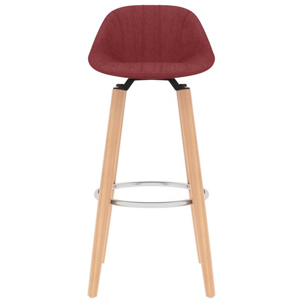 vidaXL Sgabelli da Bar 2 pz Rosso Vino in Tessuto