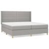 vidaXL Giroletto a Molle con Materasso Grigio Chiaro 200x200cm Tessuto