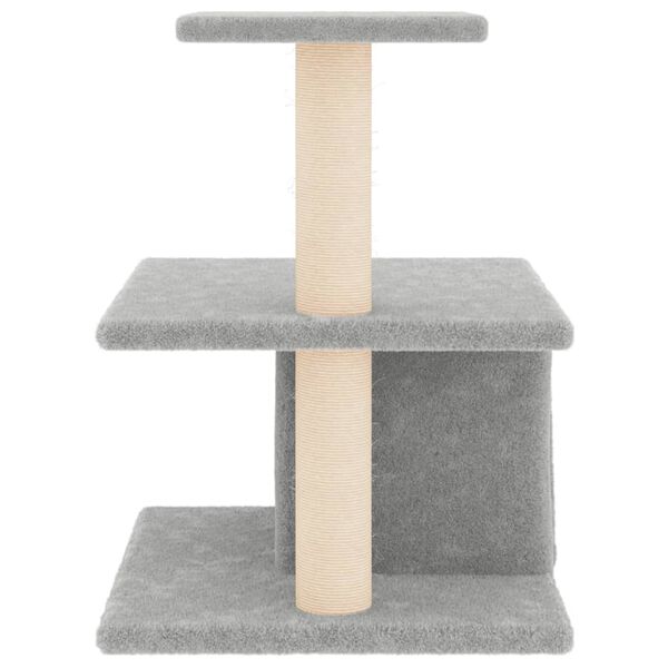 vidaXL Albero per Gatti con Tiragraffi in Sisal Grigio Chiaro 48 cm