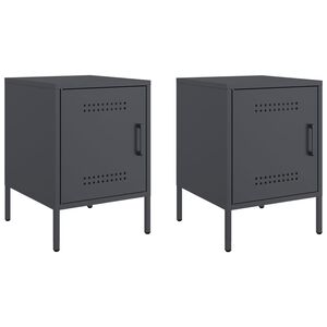 vidaXL Comodini 2 pz Antracite 36x39x50,5 cm in Acciaio