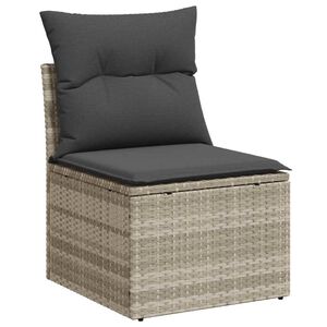 vidaXL Set Divano da Giardino 10 pz Grigio chiaro polyrattan