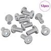 vidaXL Vite di Blocco Tinta unita 12 pz Argento M6 x 12 mm Acciaio