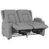 vidaXL Divano Massaggio 2 Posti con Portabicchieri Grigio Similpelle