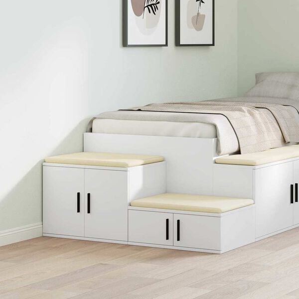 vidaXL Armadio 2 pcs Bianco 108 x 41 x 40 cm Legno multistrato