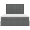 vidaXL Letto con contenitore e LED con led Grigio scuro 140 x 190 cm