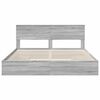 vidaXL Letto con Contenitore con testiera Grigio Sonoma 180 x 200 cm