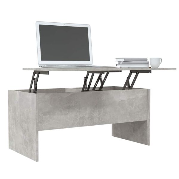 vidaXL Tavolino Grigio Cemento 102x50,5x46,5 cm in Legno Multistrato