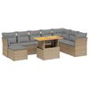 vidaXL Set Divano da Giardino 9 pz con Cuscini Beige in Polyrattan
