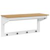 vidaXL Appendiabiti HILL Bianco e marrone miele 90 x 35 x 41,5 cm