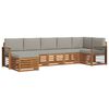 vidaXL Set di divani da esterno 7 pz Grigio Naturale e Chiaro