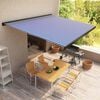vidaXL Tenda a Cassonetto Motorizzata 500x300 cm Blu e Bianco
