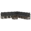 vidaXL Set Divano da Giardino 10 pz Grigio polyrattan