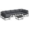 vidaXL Set Divano da Giardino 8 pz Nero Alluminio