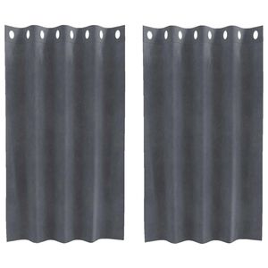 vidaXL Tende oscuranti 2 pz Grigio chiaro 140 x 140 cm Velluto