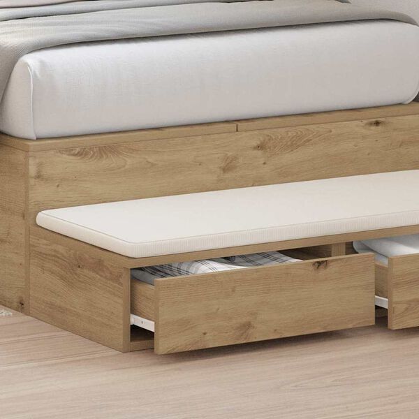 vidaXL Cassetti per letto Rovere artigianale 100 x 36,5 x 16,5 cm
