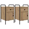 vidaXL Armadio da Notte 2 pz Rovere Artigianale 35 x 36,5 x 61 cm