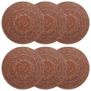 vidaXL Tovagliette in erba di mare 6 pz Marrone 100% Erba marina
