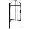 vidaXL Cancello per recinzione ASSEN con parte ad arco 100x175 cm Nero