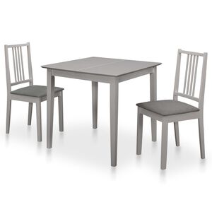vidaXL Set da Pranzo 3 pz in MDF Grigio