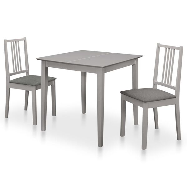 vidaXL Set da Pranzo 3 pz in MDF Grigio