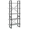 vidaXL Libreria 5 Ripiani Grigio Sonoma 80x30x175 cm Legno Multistrato