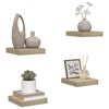vidaXL Scaffali a Parete 4 pz Rovere 23x23,5x3,8 cm in MDF