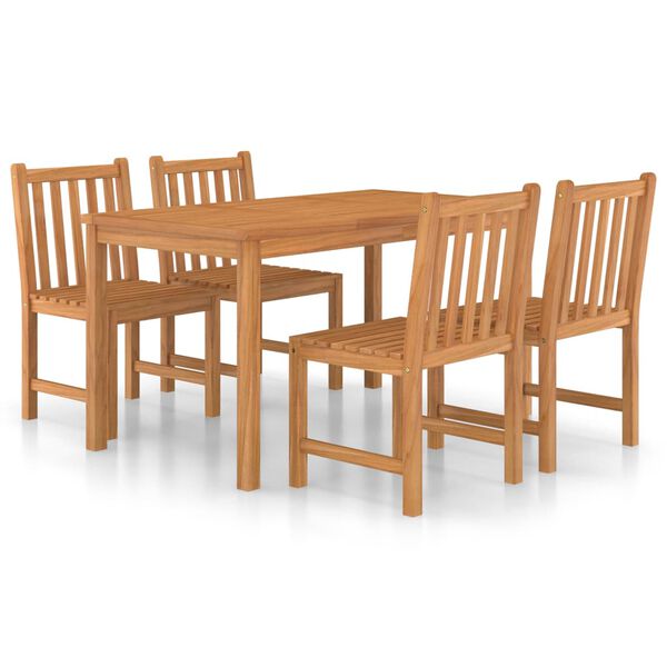 vidaXL Set da pranzo da giardino 5 pz 140x80 cm in legno massello di teak