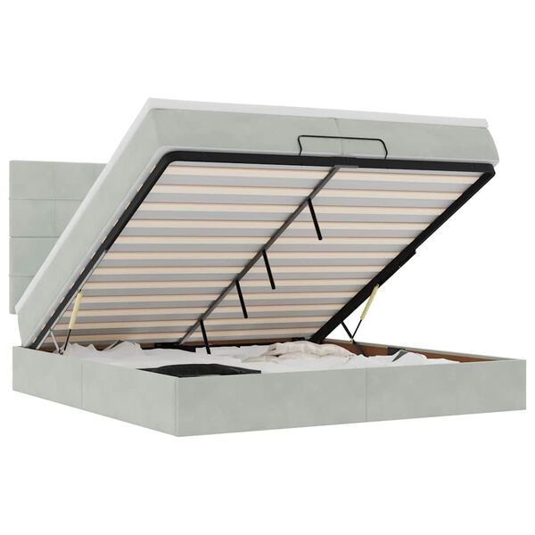 vidaXL Struttura Letto Pouf con Materassi 200x200 cm Velluto