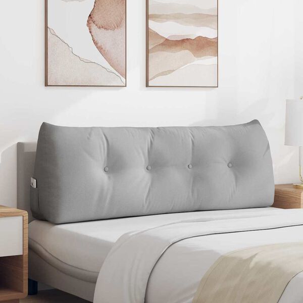 vidaXL Cuscino per Schiena Grigio Nuvola 140 x 24 x 50 cm Tessuto