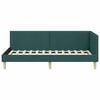 vidaXL Cornice del letto ad angolo Verde Scuro 90 cm x 190 cm Velluto