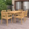 vidaXL Set da Pranzo da Giardino 7 pz in Legno Massello di Teak