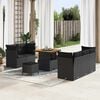 vidaXL Set Divano da Giardino con cuscino con archiviazione 8 pcs Nero
