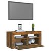 vidaXL Mobile Porta TV con Luci LED Rovere Fumo 90x35x40 cm