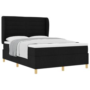 vidaXL Letto a molle con materasso Nero 190 x 140 cm Tessuto