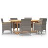 vidaXL Set da Pranzo per Giardino 7 pz con Cuscini Grigio