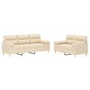 vidaXL Set di Divani 2 pz con Cuscini Decorativi crema in Tessuto