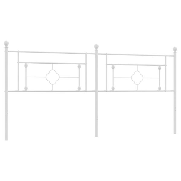 vidaXL Testiera di Ricambio in Metallo Bianco 193 cm