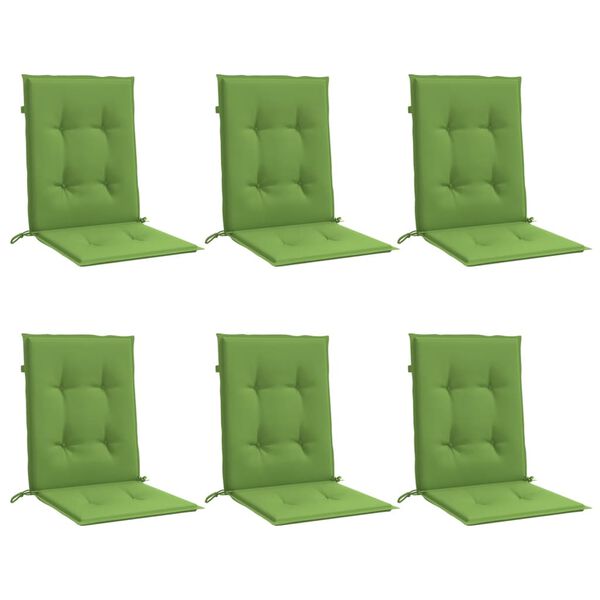 vidaXL Cuscini Sedia Schiena Bassa 6 pz Verde M&eacute;lange 100x50x4 Tessuto