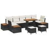 vidaXL Set Divano da Giardino 10 pz 9-Numero di posti Nero Poly Rattan
