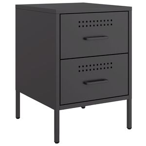 vidaXL Comodino Nero 36x39x50,5 cm in Acciaio