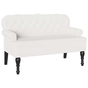 vidaXL Panca Chesterfield Bianco 119,5 x 64,5 x 75 cm Pelle Sintetica