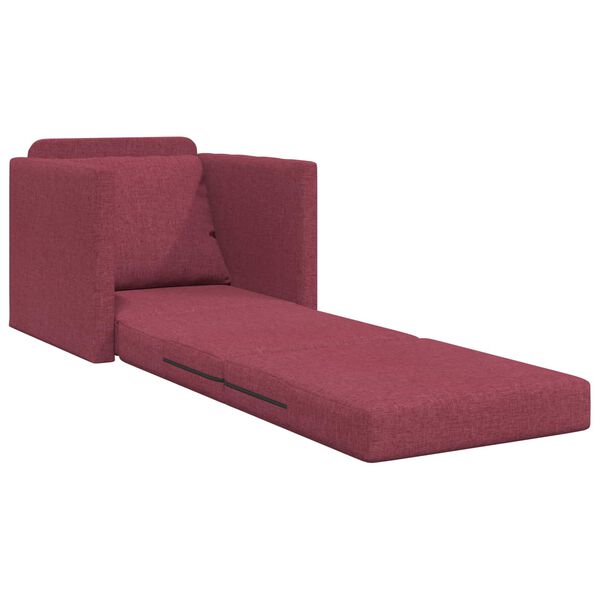 vidaXL Divano letto 60cm Rosso Vino Tessuto