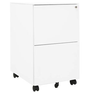vidaXL Schedario Mobile Bianco 39x45x67 cm in Acciaio