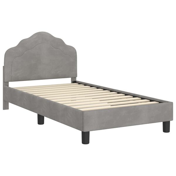 vidaXL Struttura letto bambini con testata Grigio chiaro 80 x 160 cm