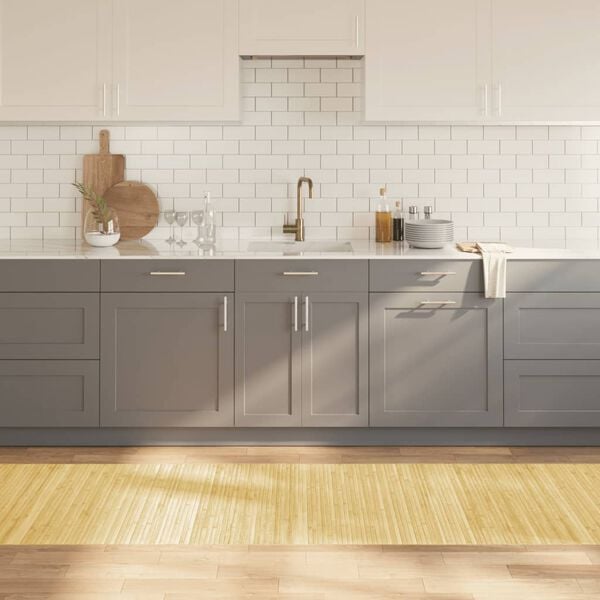 vidaXL Tappeto Rettangolare Natura Chiaro 80x400 cm in Bamb&ugrave;