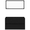 vidaXL Set di mobili per il bagno 3 pcs Rovere Nero Legno multistrato