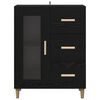 vidaXL Credenza Rovere Nero 69,5 x 34 x 90 cm Legno multistrato